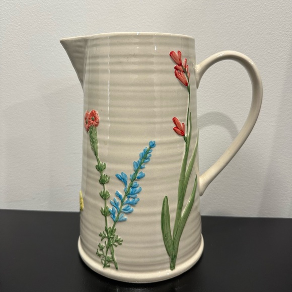 Floral Ceramic Pitcher with Handle - Picture 2 of 5